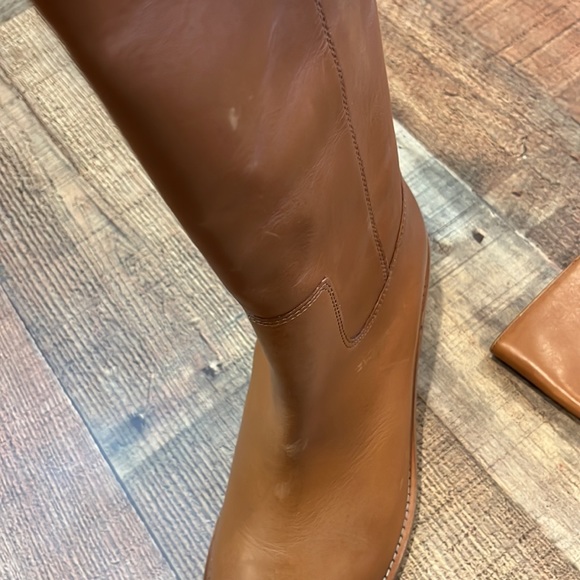 J. Crew Knee high stacked heel boots in leather BJ870 brown - Picture 6 of 10